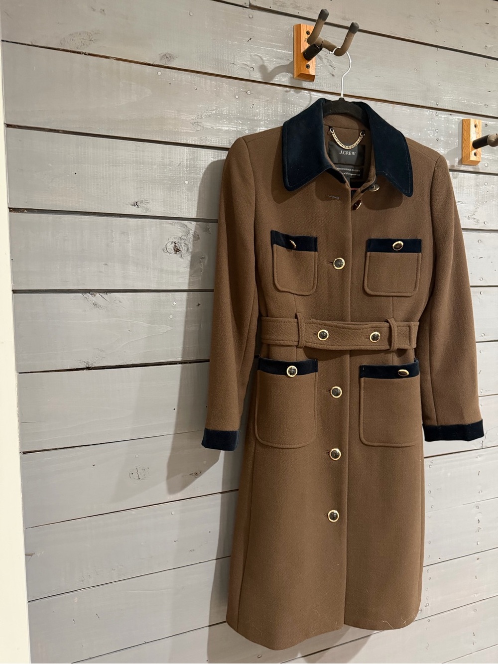 J. CREW Velvet Trimmed Lady Coat in Italian Double-Cloth Wool, 0, NWT